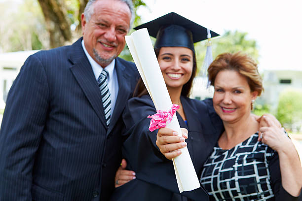 istock Hispanic Student And Parents Celebrate Graduation 496647139