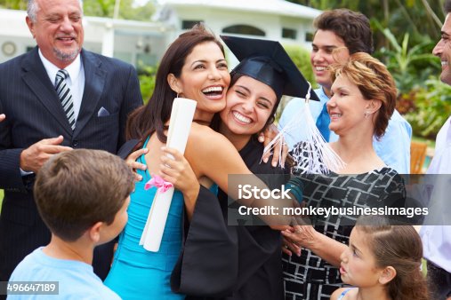 istock Hispanic Student And Family Celebrating Graduation 496647189