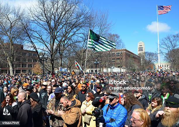 Ann Arbor Hash Bash 2014 Crowd Stock Photo - Download Image Now - Marijuana - Herbal Cannabis, Protest, Ann Arbor