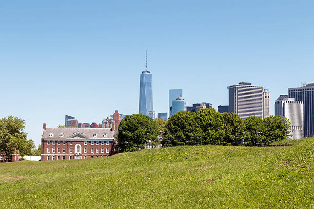 istock Lower Manhattan seen from Governors Island in NY Harbor 496649205