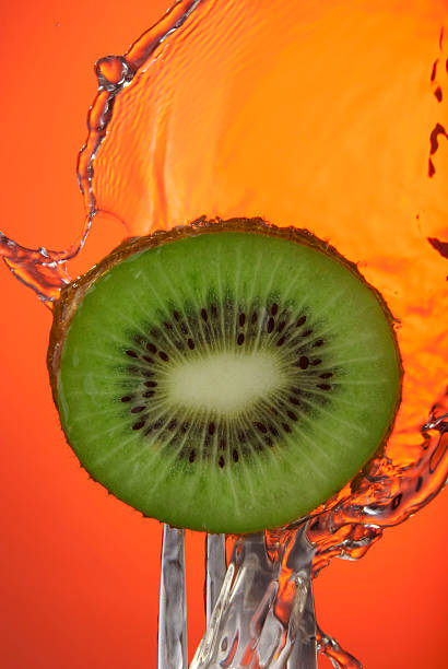 istock Kiwi fruit fork water concept closeup poster 496651226