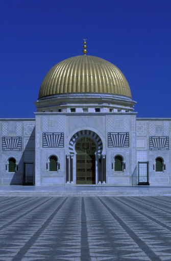 The Habib Bourguiba Mausoleum in Monastir on the Mediterranean Sea in the northeast of Tunisia in North Africa.