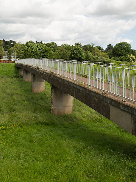 Footbridge Over Floodway stock photo