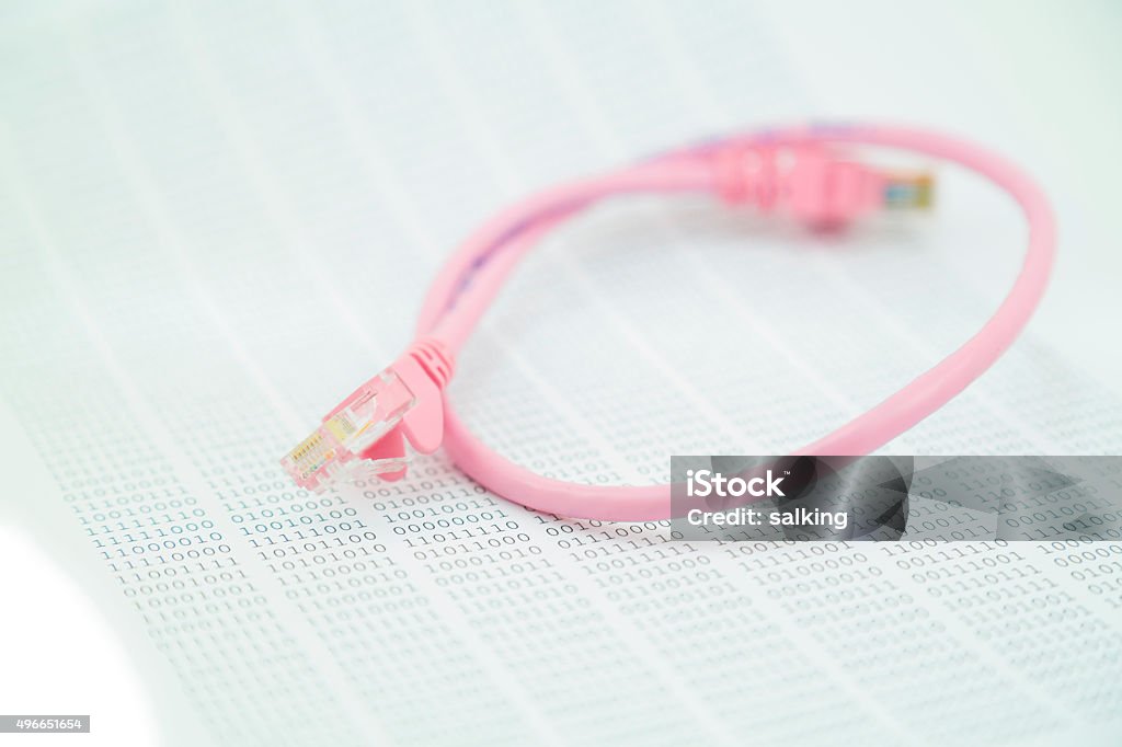 Pink Network Cable Pink Network Cable On Binary Background Stock Photo - Download Image ...