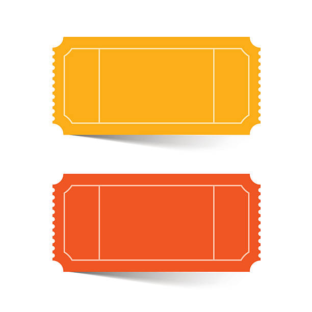 bilety-czerwony i pomarańczowy wektor - ticket stub obrazy stock illustrations