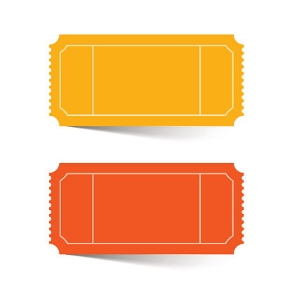 Tickets Set - Red and Orange Vector Illustration Isolated on White