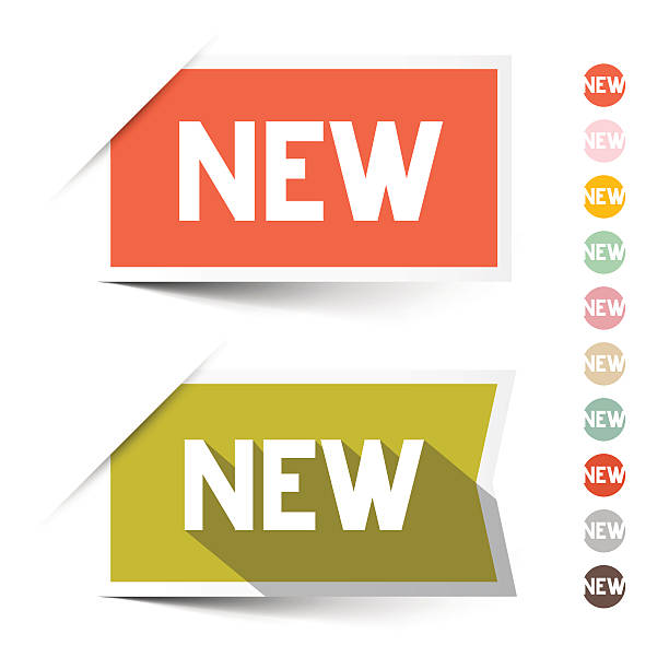 New Retro Paper Vector Labels - Stickers vector art illustration