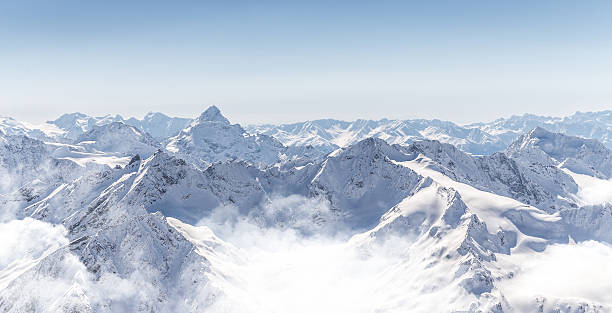 istock Panorama of winter mountains 496655226