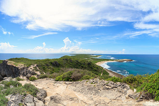 Guadeloupe Island (Grande Terre) seen from Pointe des Châteaux.