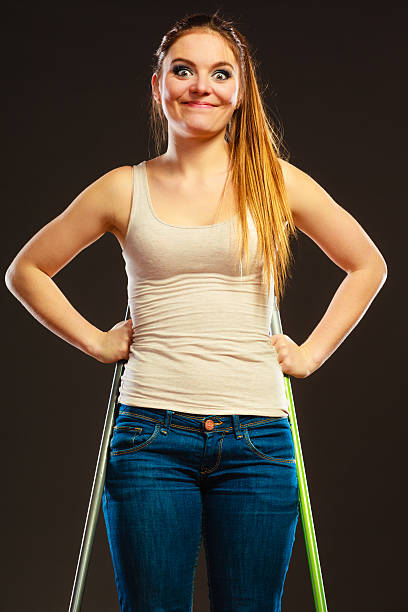 istock Funny cleaning woman mopping floor 496655618