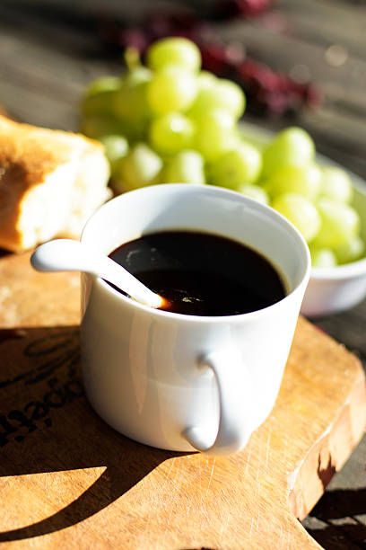 Cup of Coffee and breakfast stock photo