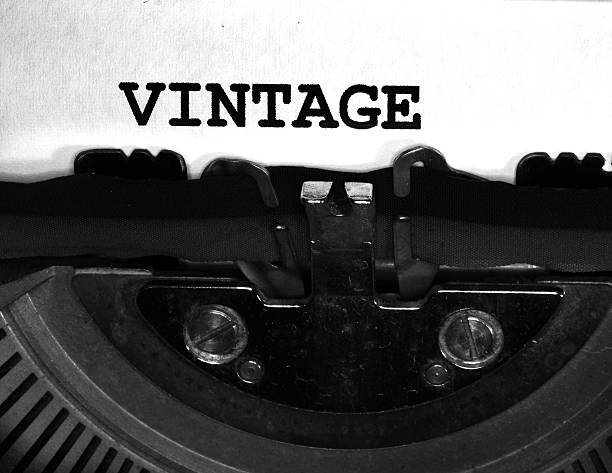 vintage written with black ink with the old typewriter