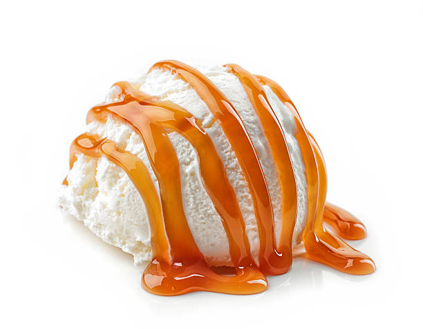 istock Ice cream with caramel sauce 496657690