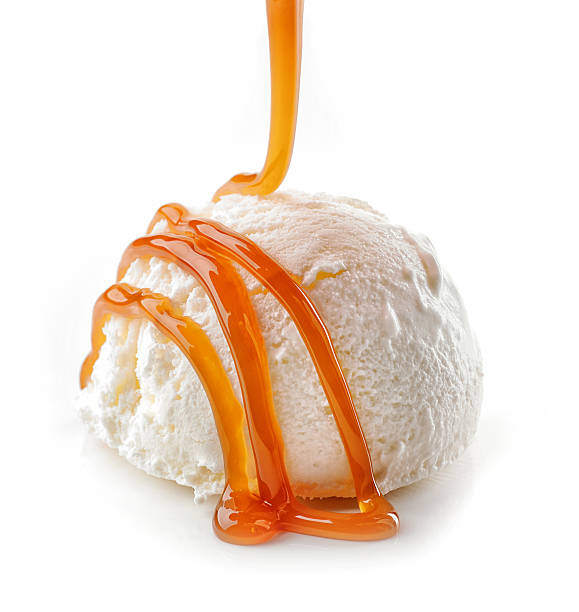 istock Ice cream with caramel sauce 496657728