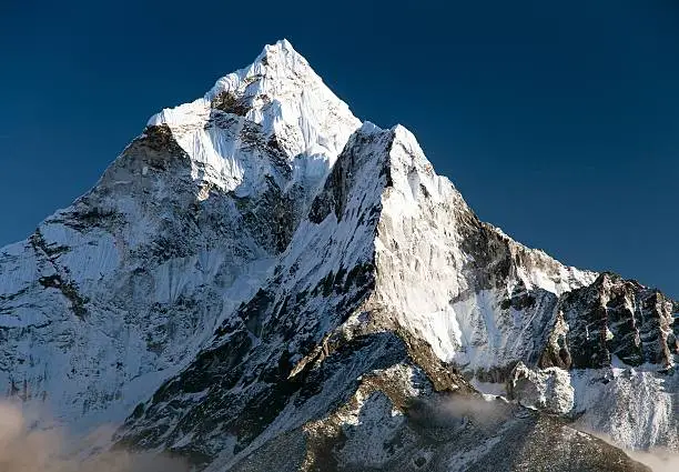 beautiful view of mount Ama Dablam - way to Everest base camp, Khumbu valley, Solukhumbu, Sagarmatha national park Nepal
