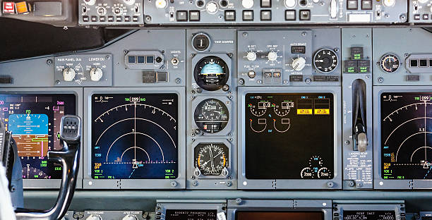 Cockpit Aircraft Control Panel flight instruments stock pictures, royalty-free photos & images