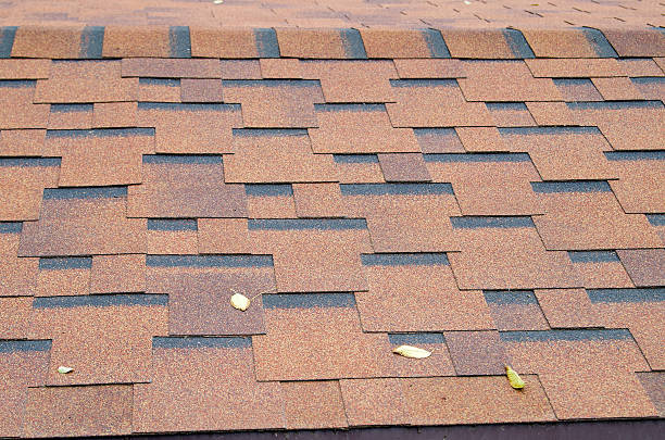 istock View from the roof shingles closeup brown 496663898