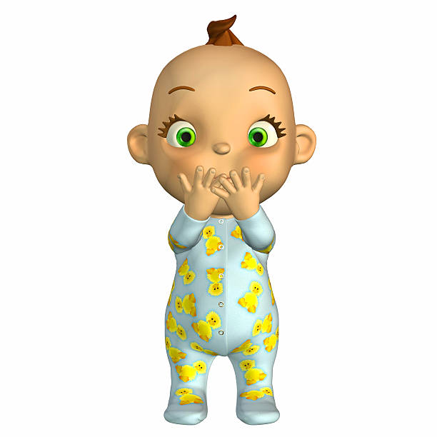 Illustrration of an embarrassed baby stock photo