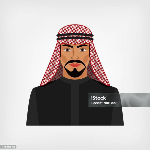 Arab Man In Traditional Clothes Stock Illustration - Download Image Now ...