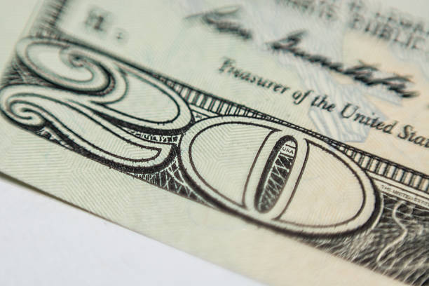 istock twenty us Dollar bill, super macro, close up photo 496665855