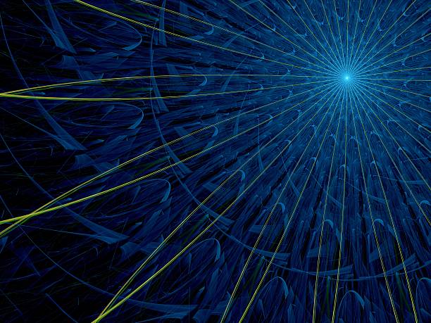 istock Symmetrical gold blue fractal flower 496665953