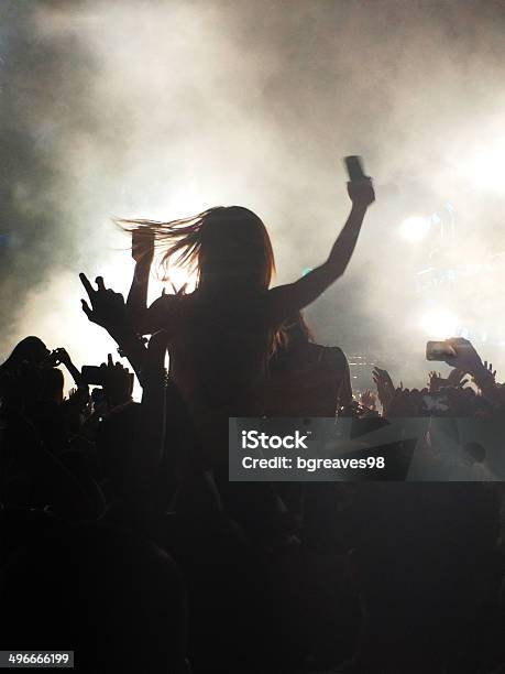 Concert Girl Stock Photo - Download Image Now - Crowd of People, Stage - Performance Space, Adult