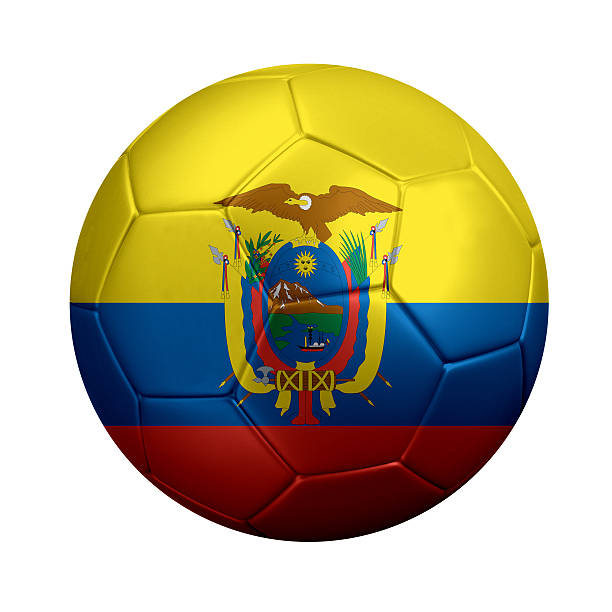 istock Soccer Ball Wrapped in Ecuadorian Flag 496667117