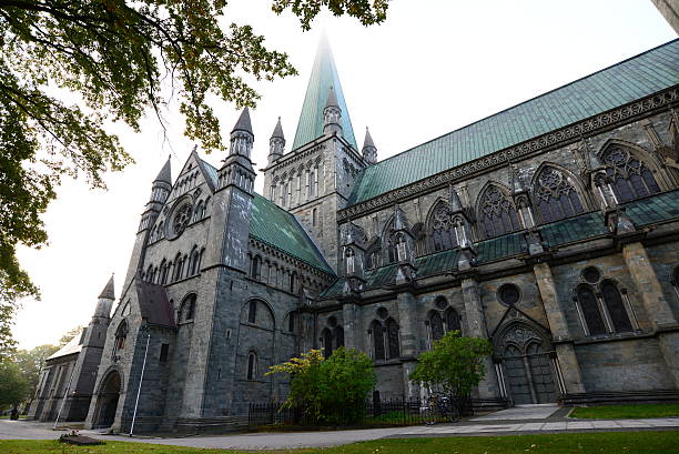 istock Morning at Nidaros Cathedral in Trondheim - Norway 496667193