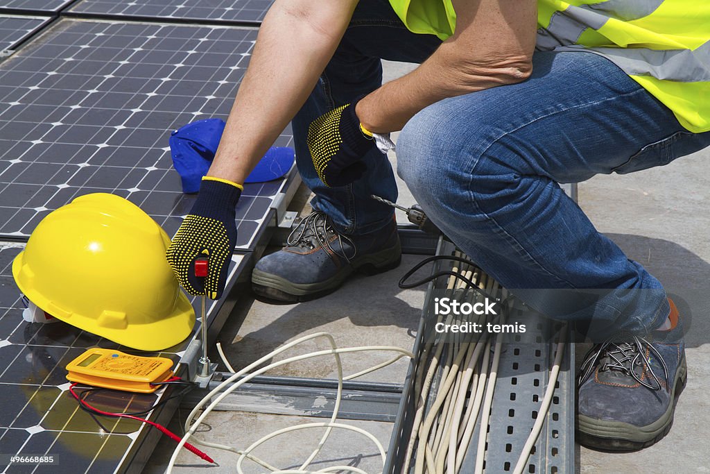 photovoltaic kompetente Arbeiter - Lizenzfrei Arbeiter Stock-Foto