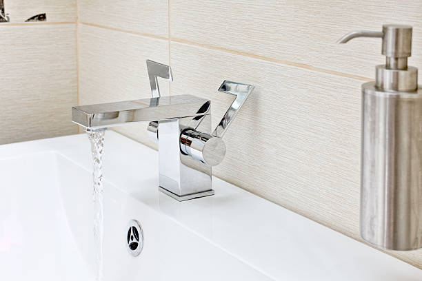Chromium-plate tap with water. Chromium-plate tap with water rustproof stock pictures, royalty-free photos & images