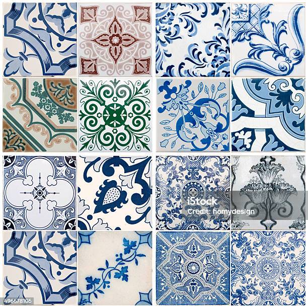 Vintage Ceramic Tiles Stock Photo - Download Image Now - 2015, Abstract, Architecture