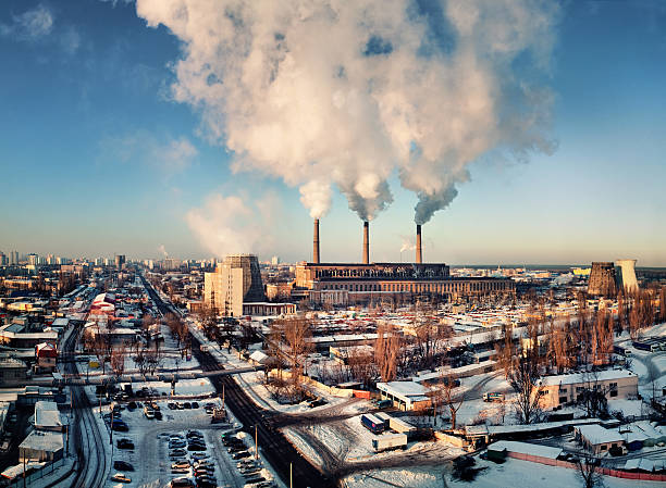 istock thermoelectric power station with smoking pipes 496679271