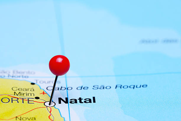 istock Natal pinned on a map of Brazil 496680088