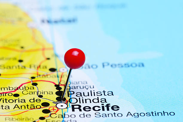 istock Olinda pinned on a map of Brazil 496680096