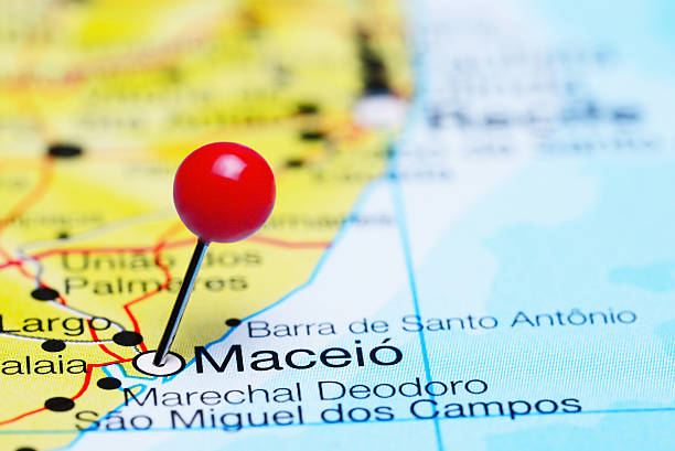 istock Maceio pinned on a map of Brazil 496680130