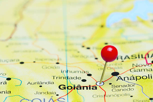 istock Goiania pinned on a map of Brazil 496680272