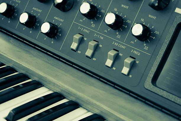 istock Vintage synthesizer keyboard musical instrument 496681450
