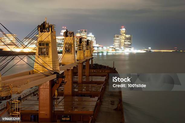 Ship Sailing Detroit Canal In Usa Stock Photo - Download Image Now - Activity, Blurred Motion, Boat Deck