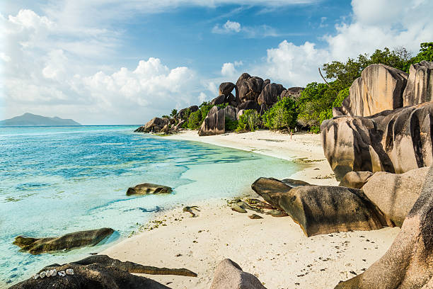 istock Anse Sous d'Argent beach with granite boulders 496683695