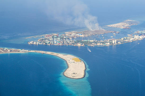 istock Bird eye view at the Indian Ocean, Maldives 496684120
