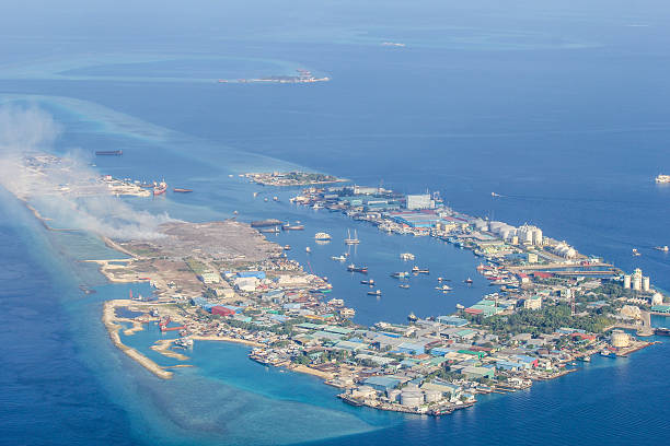 istock Bird eye view at the Indian Ocean, Maldives 496684138