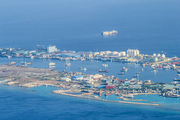 istock Bird eye view at the Indian Ocean, Maldives 496684144