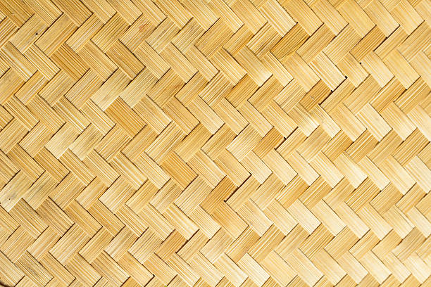 sfondo di artigianato in bambù - wicker textured bamboo brown foto e immagini stock