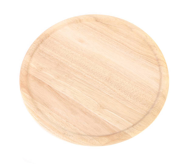 istock Round wooden plate. 496686235