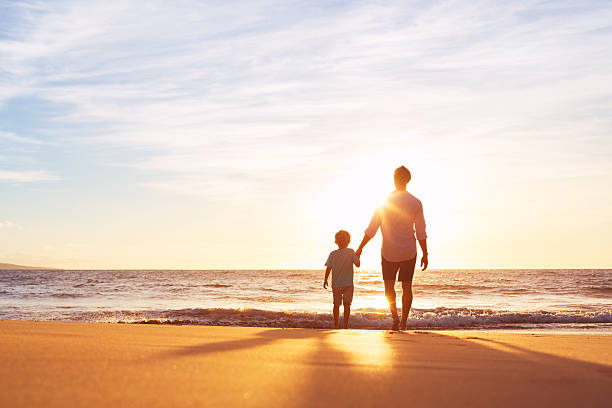 istock Father and Son Walking Together Holding Hands 496687428