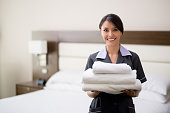 Maid working at a hotel