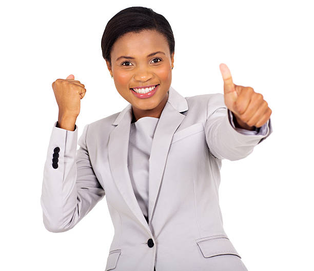 istock black businesswoman with thumb up 496698204