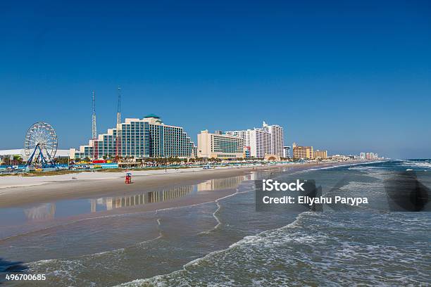 View Of The Seashore And Hotels In Daytona Beach Florida Stock Photo - Download Image Now