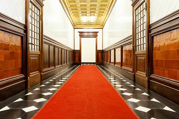 istock Long corridor of historic building 496701115