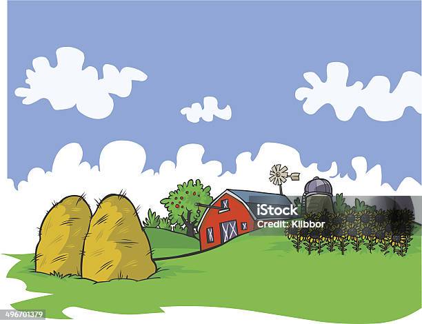 Farm Hintergrund Stock Vektor Art und mehr Bilder von Baum - Baum, Bildhintergrund, ClipArt